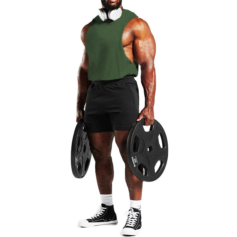 2024 Sommer Neues Fitness-Tanktop für Herren, einfarbig, sportlich, lässig, lockere Schulter-T-Shirt_voghion.com