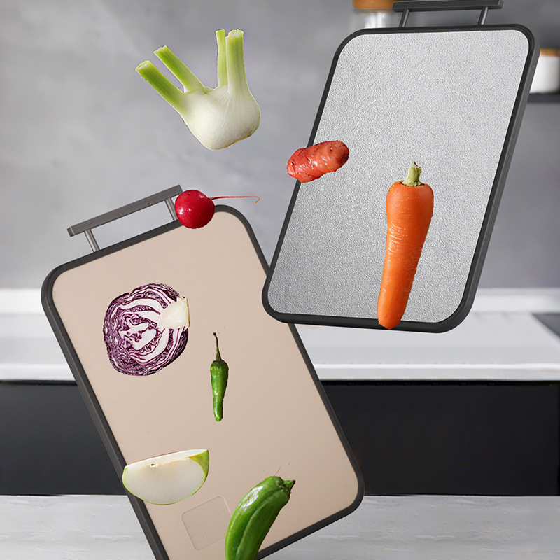 Tabla de cortar de titanio puro transfronteriza, antibacteriana y antimoho, tabla de cortar frutas para el hogar, panel de cocina de doble cara, tabla de cortar de titanio.