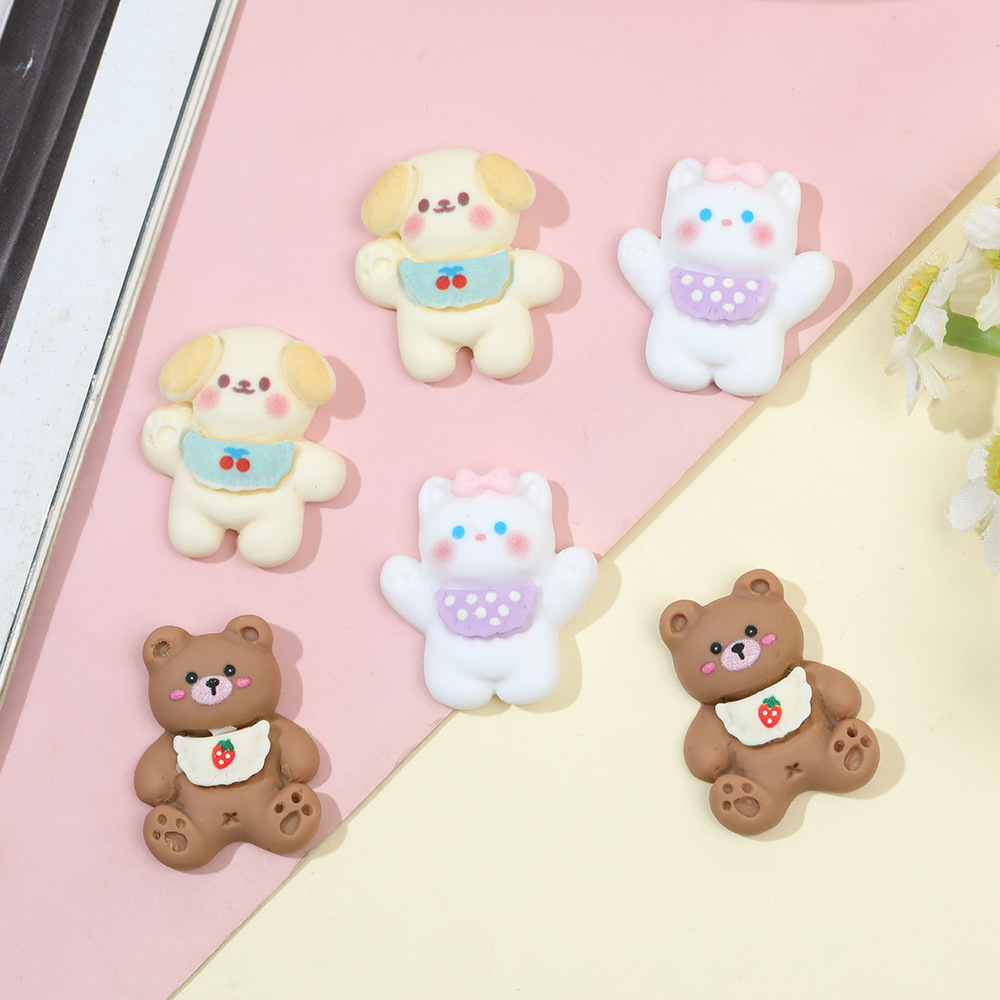 Dibujos Animados bellyband oso resina accesorios crema pegamento cachorro teléfono caso DIY horquilla accesorios de pelo material hecho a mano al por mayor