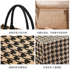 Cross-border Amazon jute retro environmentally friendly shopping bag large-capacity handbag European and American portable linen bag shoulder bag