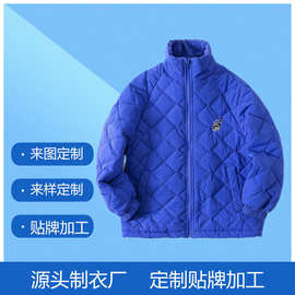 工厂定制前后刺绣LOGO立领冬装棉服夹棉外套中大童棉衣棉袄男童