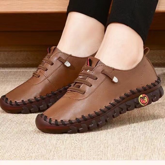 Zapatos planos de moda en liquidación, con suela suave, cosidos a mano, mocasines casuales sin cordones para mujer, talla grande, de exportación. image 8