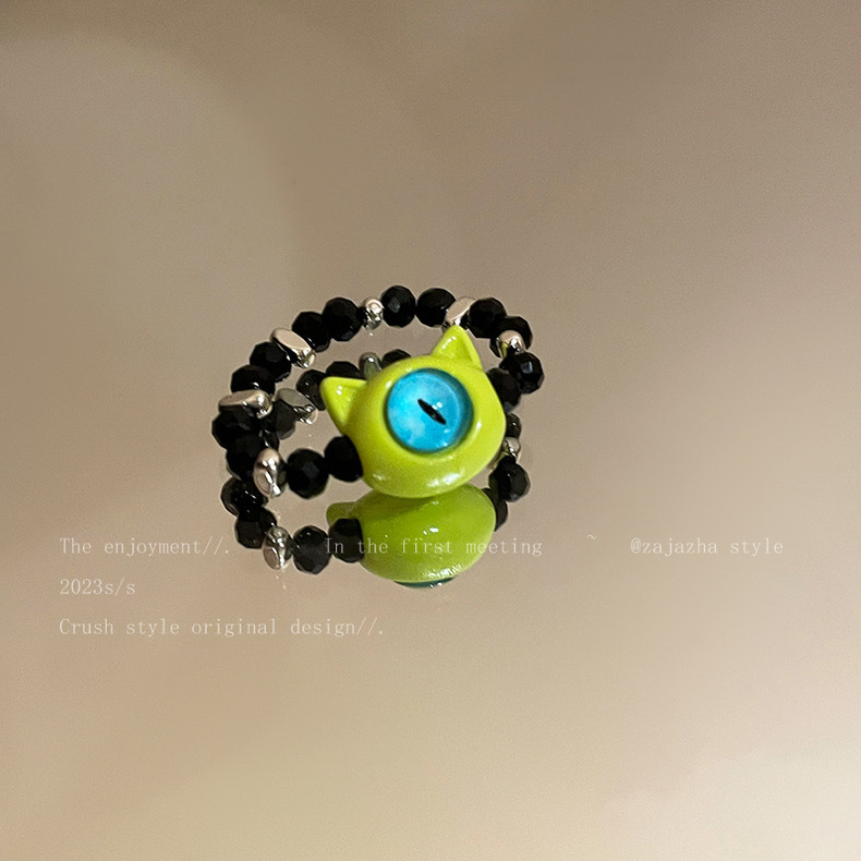 Dibujos animados lindo gato anillo 2023 nuevo nicho diseño chica corazón exquisita joyería al por mayor