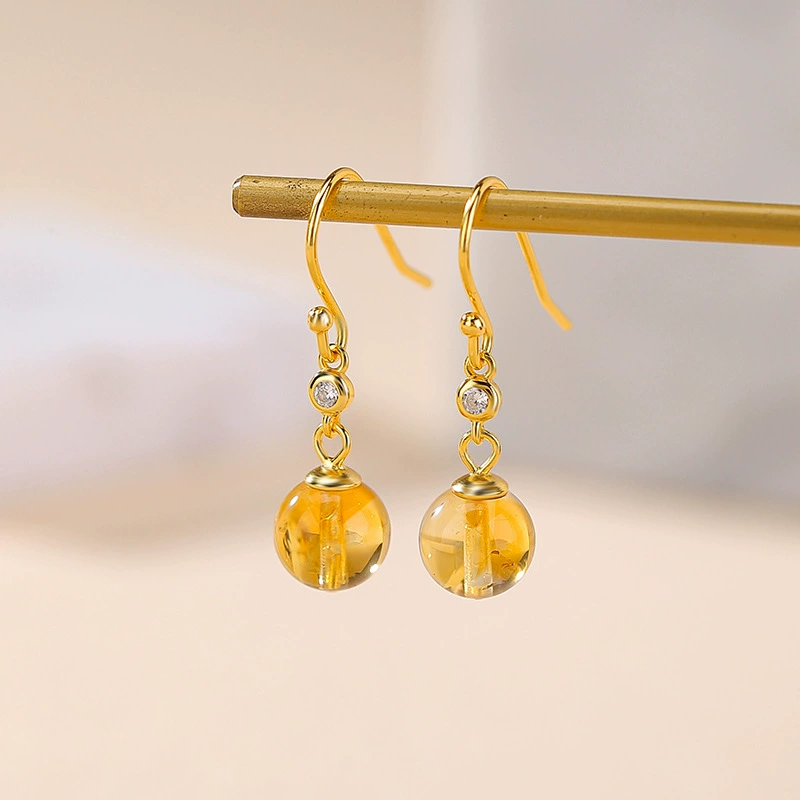 Кристальные серьги, украшение, серебряная обработка, круглые бусины, образец 925, китайский стиль, опт