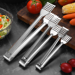 Stainless steel food clips, hollow multi-purpose square head clips, household kitchen bread clips, food barbecue clips, barbecue clips