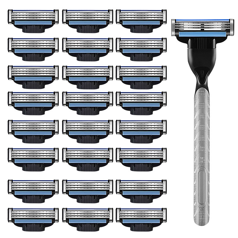 吉利锋速风速3剃须刀头三层剃须刀手动刮胡刀片男士刀刮脸刮胡子