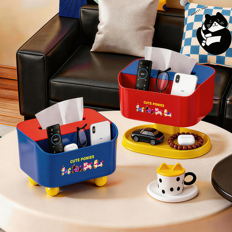 Multifunctional Storage Box Desktop Tissue Box Multi-Purpose Tissue Box Cartoon Creative Student Cute Household Remote Control Holder Multifunctional Storage Box Desktop Tissue Box Multi-Purpose Tissue Box Cartoon Creative Student Cute Household Remote Control Holder