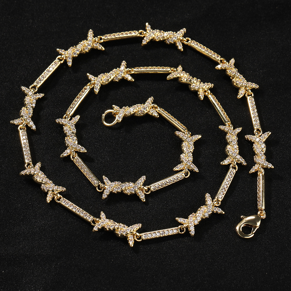 Thorn Fine Wire Necklace With Zircon For Men Elegant Accessory_voghion.com