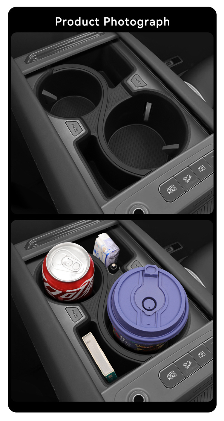 Suitable for 24-25 Kia Ev9 Central Control Water Cup Cover Protection Anti-Slip Mat Car Supplies Special Modification Accessories