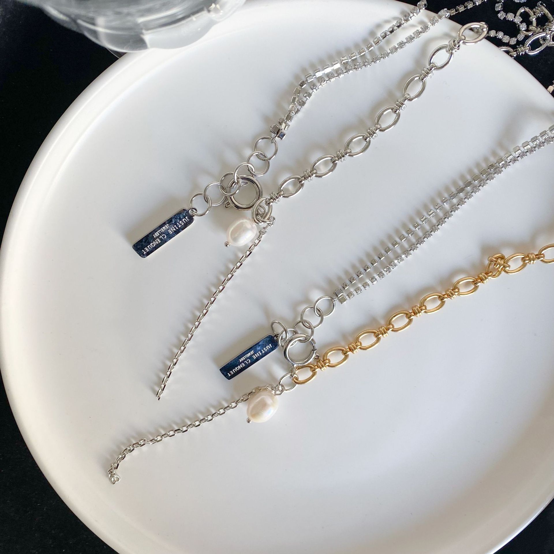 Double Layer Natural Pearl Necklace Minimalist Chain Jewellery_voghion.com