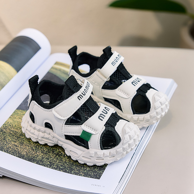 Sandalias transpirables para niños, zapatos con marco de malla, sandalias deportivas para niños, sandalias transpirables anti-patadas para niños