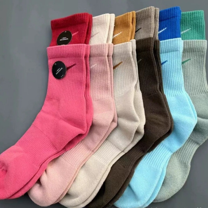 Suwan Nekster socks in candy colors, double-layer cotton, unisex long socks with towel bottom, running calf socks