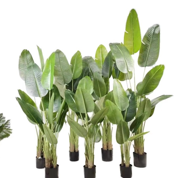 Estilo nórdico simulación viajero banano interior gran adorno de piso en maceta hotel centro comercial oficina adorno de planta verde