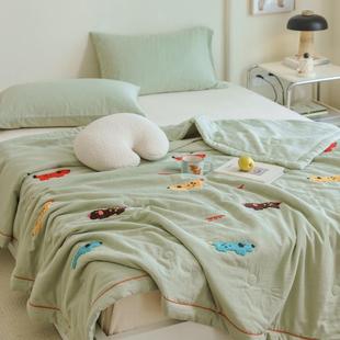 Children's Cartoon Cotton Class A Double-layer Yarn Summer Cool Quilt Air-conditioning Quilt Summer Pure Cotton Kindergarten Lunch Break Antibacterial Thin Quilt