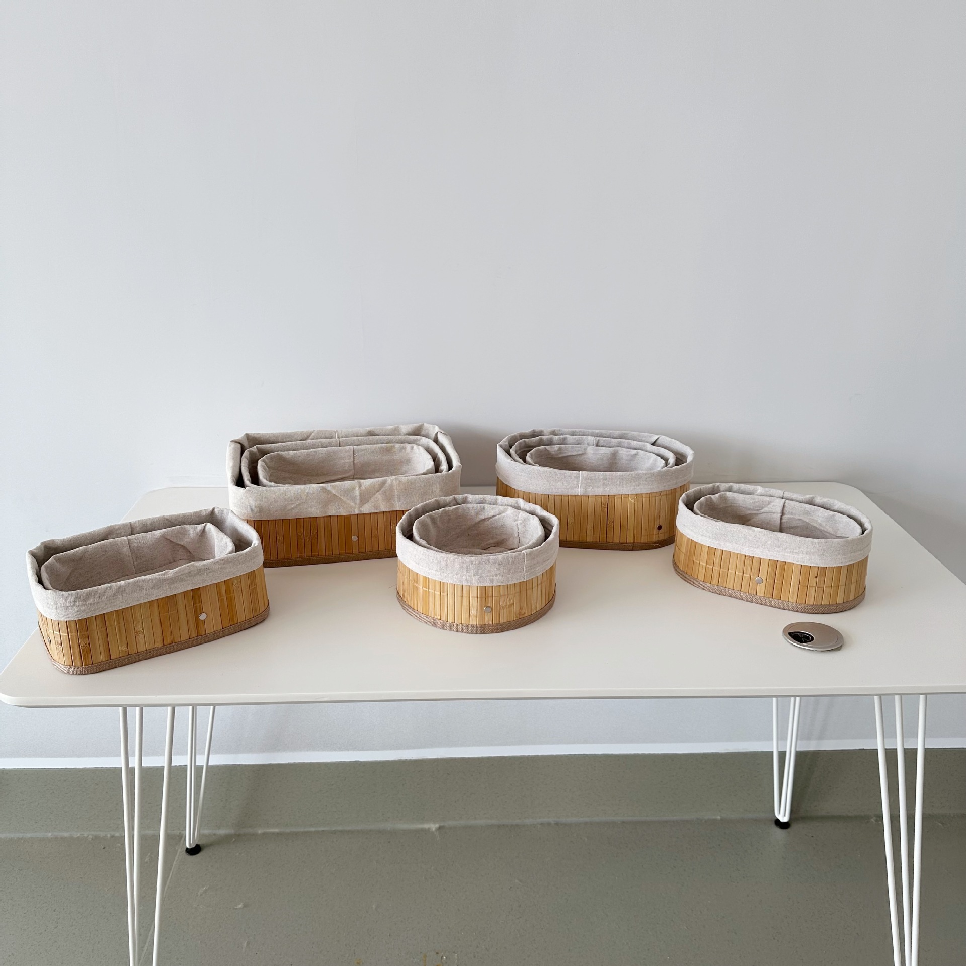 New Style Household Bamboo Woven Storage Basket, Foldable Toy Storage Tube, Universal Storage Basket for Living Room and Bedroom, Wholesale