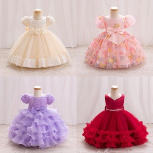 Amazon Children's Dress Flower 2025 Girls Dress Children's Princess Dress Cake Dress Children's Clothing Wholesale