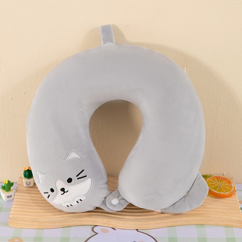 Almohada en forma de U de negocios, almohada para el almuerzo de oficina, viaje de negocios, almohada para el cuello de rebote lento, almohada en forma de U de espuma con memoria de joroba
