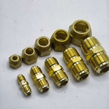 空调铜接头1/2喇叭口接头制冷换热紫铜管扩口铜接头英制螺纹接头