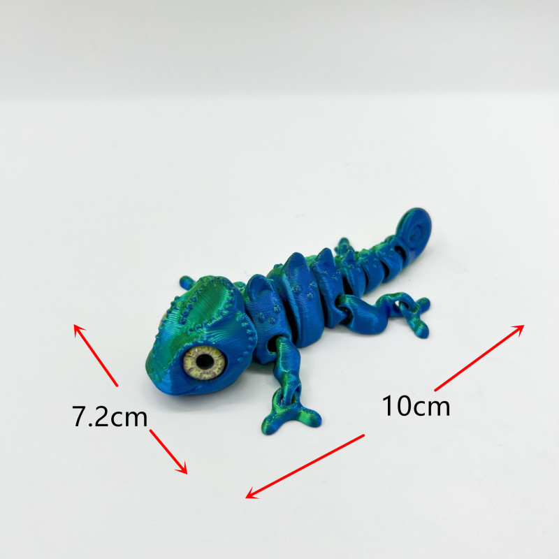 国境を越えた人気の3Dプリントカメレオンシミュレーション大きな目クリエイティブ動物トレンディなフィギュアギフト関節可動|undefined