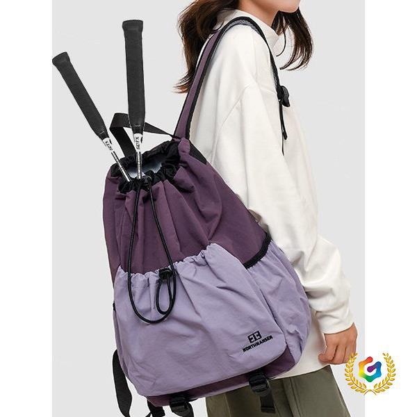 ✅ Drawstring backpack for men, suitable for badminton, basketball, soccer, trendy brands, water-resistant, hiking, and tennis.