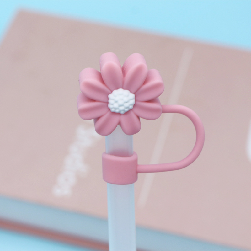 Silicona crisantemo-Rosa y blanco 10mm