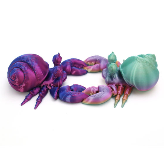 Cross-Border 3D Printing Hermit Crab Crafts Ornaments Gifts Creative Hand-Made Animal Joint Movable Model Toys