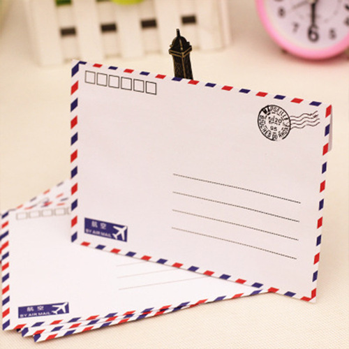 Korean cute retro aviation style letter paper, long Western-style postcard envelope, can be mailed 8 pieces
