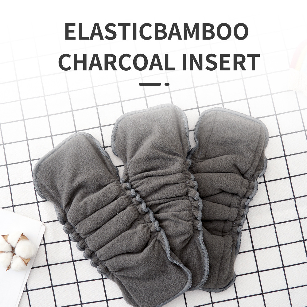 Washable Bamboo Charcoal Diaper Cross-border Washable Diaper Elastic Boat-shaped Deodorizing Bamboo Fiber Diaper Pad