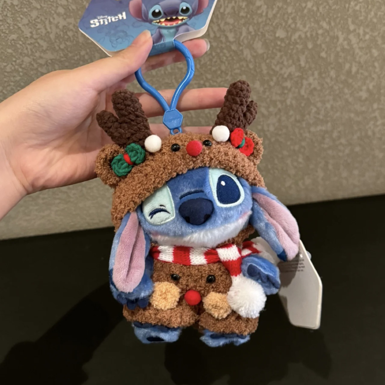 Genuino lindo Stitch Star Baby dibujos animados muñeco de peluche Stitch colgante llavero muñeca colgante regalo