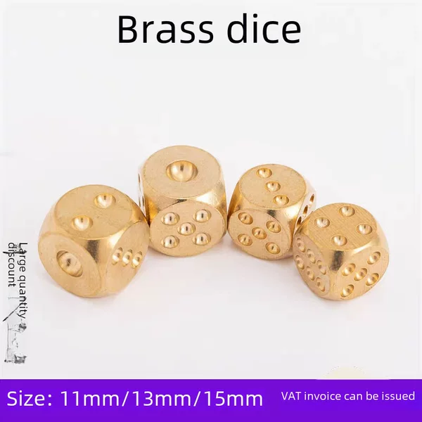 Single Solid Pure Brass Dice Gift Metal Color Bar Drinking Supplies Creative Mahjong Stopper Small Handle