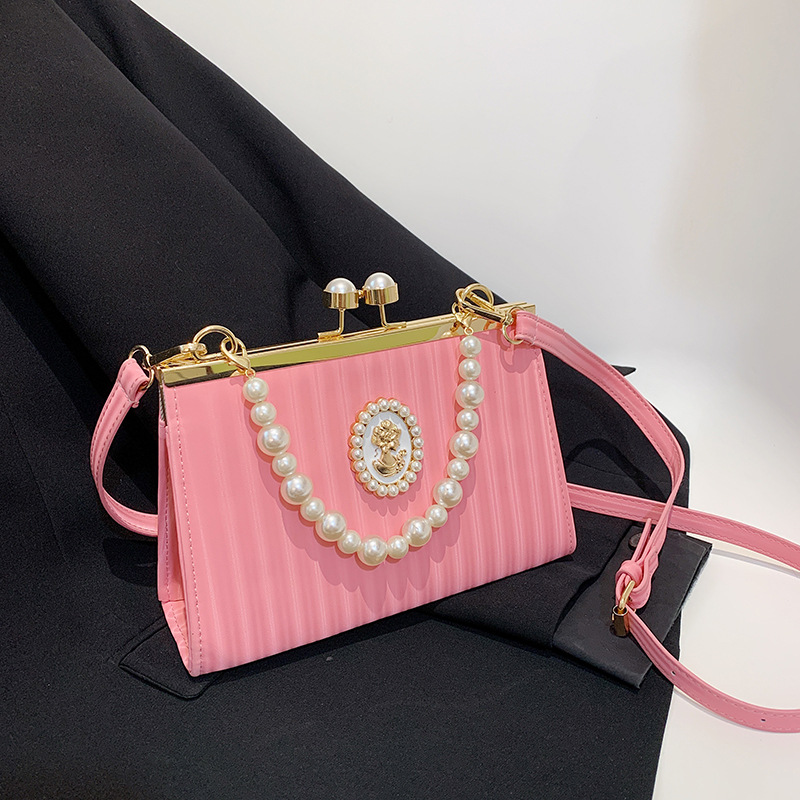 Die trendige Perlenhandtasche dieses Sommers 2023, neue Ins-Nische mit Retro-Textur, Schultertasche für Damen_voghion.com