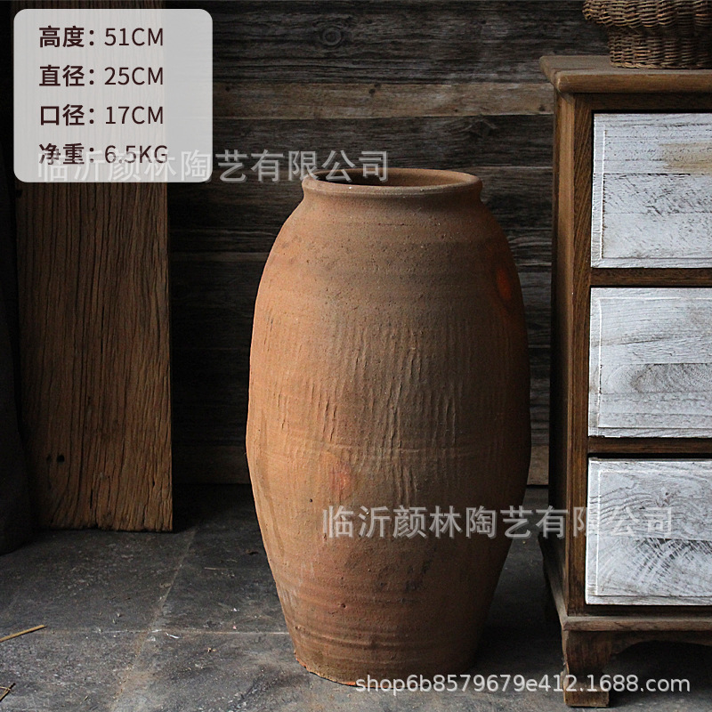 Decoración de cerámica gruesa de Weng Jar hace viejas vasijas de cerámica retro combinación de vasijas de tierra Zen antiguo arte chino viejas vasijas