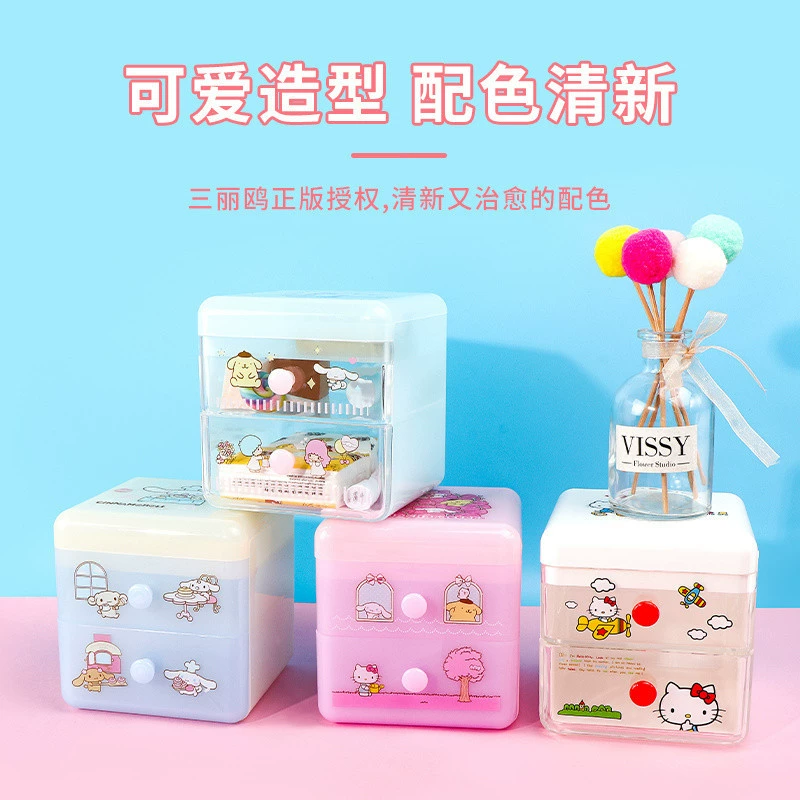 Miniso, sanrio, table cute storage box, storage system