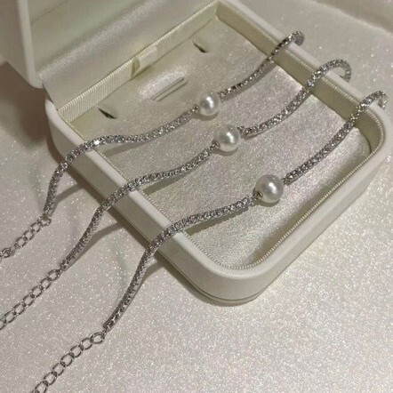 New Natural Freshwater Pearl Double-Layer Open Bracelet, Retro, Simple, Fashionable, Versatile Bracelet with a Light Luxury and High-End Feel