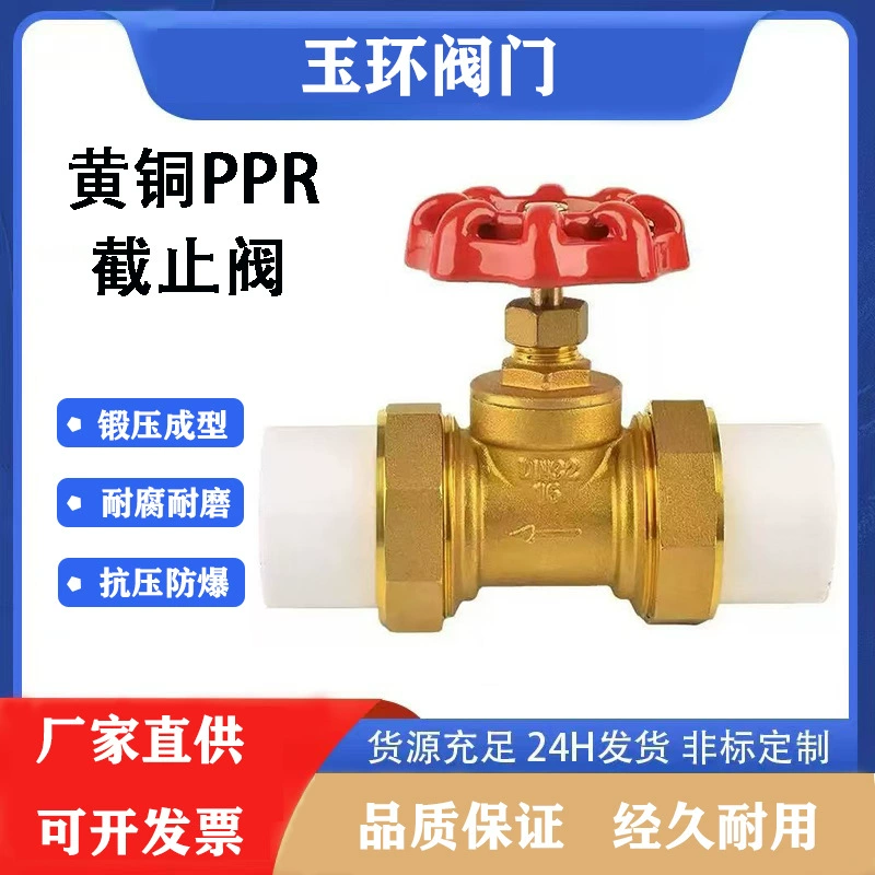 Высококачественный латунный PPR-клапан для воды с ручным управлением, двойным соединением для горячего пайки, сварной тип 59-1.