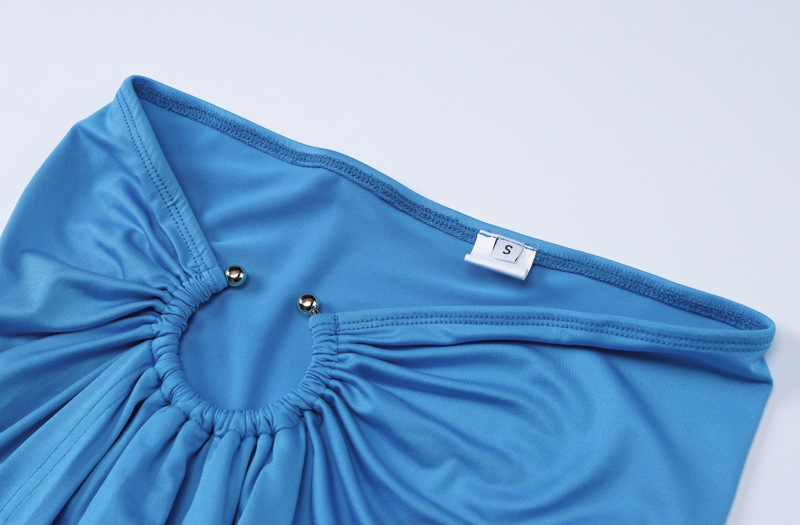 Women Clothing Spring Summer Sexy Sling Bandeau Slim Fit Fold Split Skirt Set
