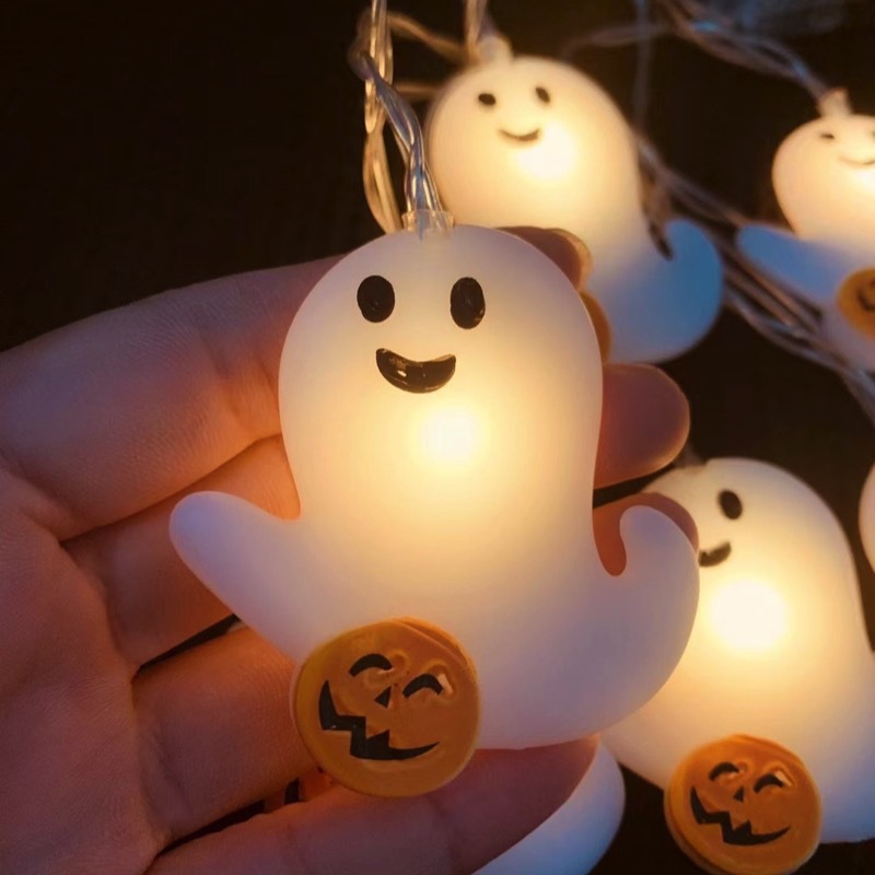 Halloween Cute Ghost Pvc Party String Lights display picture 2