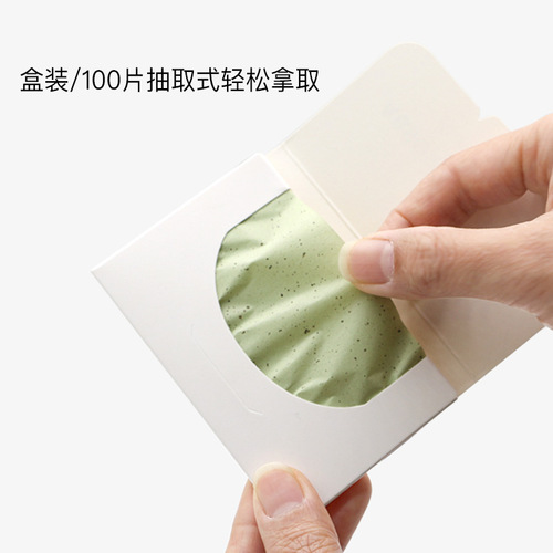 Facial Oil Absorbing Paper 100 Sheets, Summer Refreshing Oil-Controlling Facial Cleansing Flax Portable Oil Absorbing Face Paper for Export and Wholesale