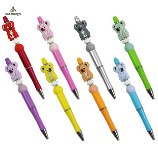 Custom Blind Box Gift Pen DIY Cartoon Koala Silicone Set Pen Advertising Print logo Neutral Ballpoint Pen