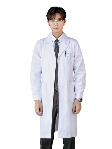 Women's Long-Sleeve White Coat Logo Doctor's Attire Men's Short-Sleeve Isolation Suit Lab Coat Student Nurse Workwear