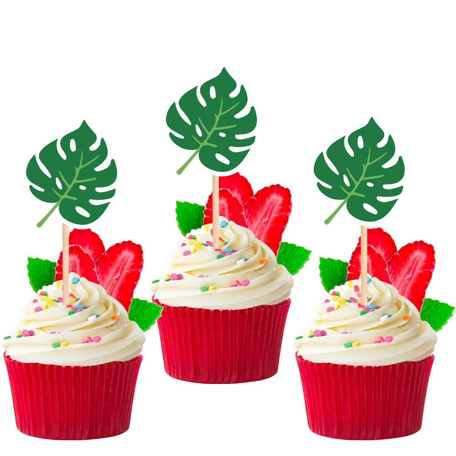 Amazon Sticker de frutas desechables, tarjeta de pastel, tortuga, firma de hojas, fiesta de carnaval, decoración de postres, tarjeta de inserción