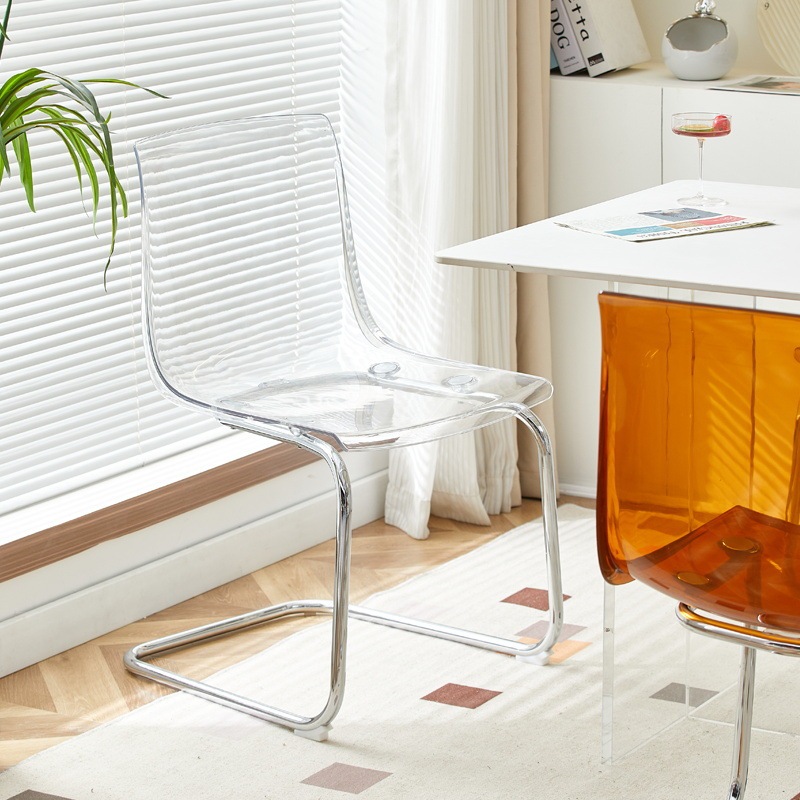 Nordic Acrylic Chair Transparent Dining Chair Plastic Backrest Desk Chair Simple Modern Household Toias Dining Table and Chair