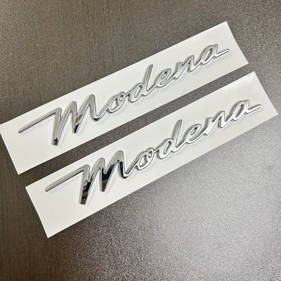 Grecale Side Emblem Hood – Car logo - modena-pair-bright-silver