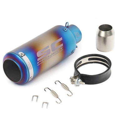 Motorcycle exhaust pipe — GSX750 universal Z650 - 51mm-round-mouth-half-blue