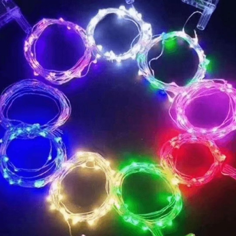 国境を越えた三節ハンドルカラーLED銅線灯が輝いている赤粉青緑紫暖白灯3メートル4メートル5メートルクリスマス|undefined