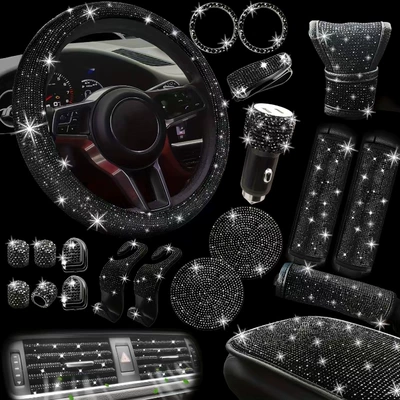 Cross-border foreign trade auto parts 30 Steering wheel cover - black-38cm