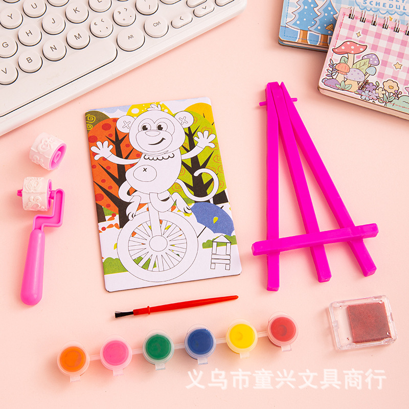 Nuevo sello de rodillo mágico de dibujos animados de bricolaje para niños, pintura creativa, juego de pintura, premios de jardín de infantes