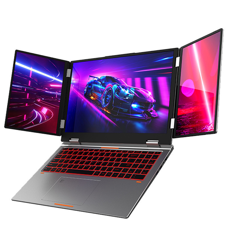 Three-Screen Laptop Core I7 Wifi Stock Trading Computer Foldableing Screen Expansion Portable Office Financial Programming Accounting