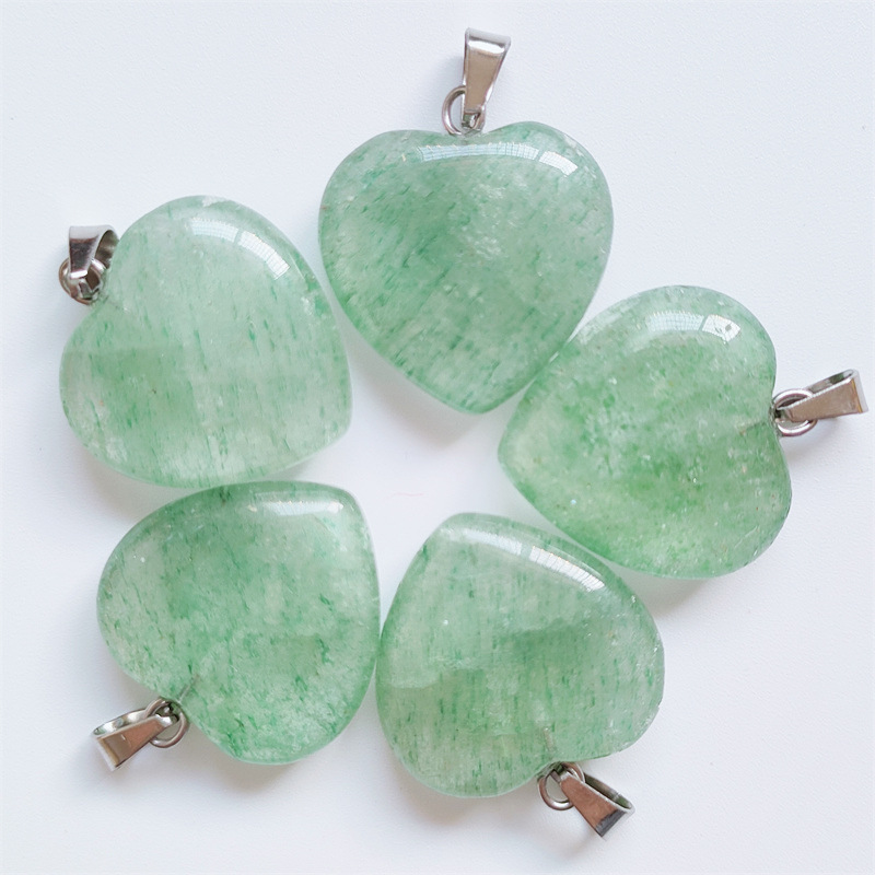 Cruz-frontera piedra natural amor colgante 20mm cristal Ágata en forma de corazón colgante melocotón corazón COLLAR COLGANTE accesorios de la joyería