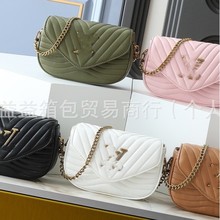 跨境批发春季杨树林女包三合一翻盖小羊皮链条单肩斜挎小包马鞍包